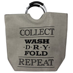 Load image into Gallery viewer, Home Basics Collect Laundry Canvas Hamper Tote with Soft Grip Handles, Grey $12.00 EACH, CASE PACK OF 6
