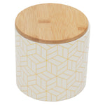 Load image into Gallery viewer, Home Basics Cubix Small Ceramic Canister with Bamboo Top $5 EACH, CASE PACK OF 12