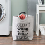 Load image into Gallery viewer, Home Basics Collect Laundry Canvas Hamper Tote with Soft Grip Handles, Grey $12.00 EACH, CASE PACK OF 6
