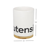 Load image into Gallery viewer, Home Basics Ceramic Utensil Holder with Bamboo Base $6.00 EACH, CASE PACK OF 6