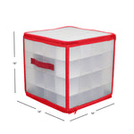Load image into Gallery viewer, Home Basics Zippered  64 Ornament Storage Box, Red $8.00 EACH, CASE PACK OF 12
