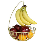 Load image into Gallery viewer, Home Basics Halo Steel Fruit Basket with Banana Hanger, Gold $8.00 EACH, CASE PACK OF 12