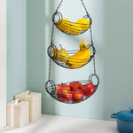 Load image into Gallery viewer, Home Basics 3-Tier Black Oval Hanging Basket $10 EACH, CASE PACK OF 12
