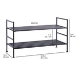 Load image into Gallery viewer, Home Basics 2 Tier Stackable 12-Pair Slatted Shelf Shoe Rack Steel Utility Shelving Unit, Espresso $20 EACH, CASE PACK OF 4

