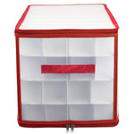 Load image into Gallery viewer, Home Basics Zippered 112 Ornament Storage Box, Red $10.00 EACH, CASE PACK OF 12
