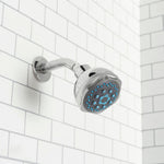 Load image into Gallery viewer, Home Basics 5 Function Chrome Fixed Shower Head $5.00 EACH, CASE PACK OF 12
