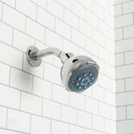 Load image into Gallery viewer, Home Basics 5 Function Chrome Fixed Shower Head $5.00 EACH, CASE PACK OF 12