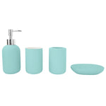 Load image into Gallery viewer, Home Basic 4 Piece Rubberized Ceramic Bath Accessory Set, Blue $10.00 EACH, CASE PACK OF 6
