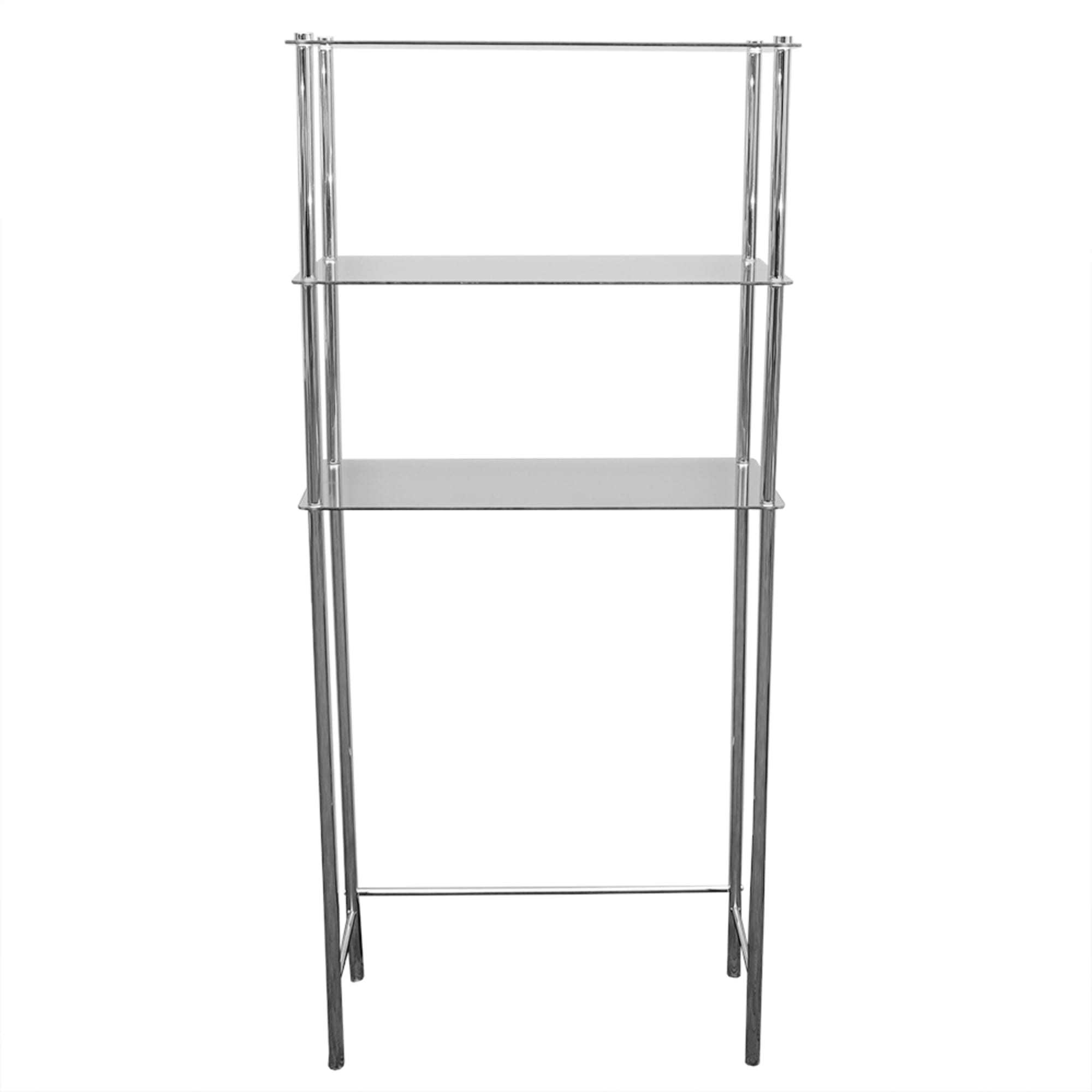 Home Basics 3 Tier  Over the Toilet Space Saver with Tempered Glass Shelves, Chrome $70.00 EACH, CASE PACK OF 4