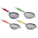 Load image into Gallery viewer, Home Basics Small Finely Netted Mesh Strainer with Non-Slip Rubber Grip Handle - Assorted Colors