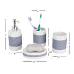 Load image into Gallery viewer, Home Basics 4 Piece Bath Accessory Set With Rubber Grips $10.00 EACH, CASE PACK OF 12