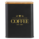 Load image into Gallery viewer, Home Basics Bistro 50 oz. Tin Coffee Canister with Bamboo Top, Black $6 EACH, CASE PACK OF 12