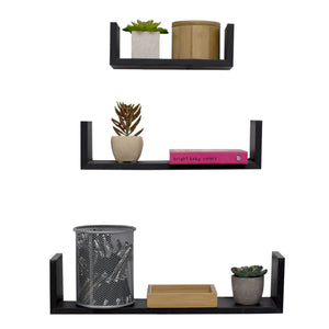 Home Basics Floating Shelf, (Set of 3), Black $8.00 EACH, CASE PACK OF 6