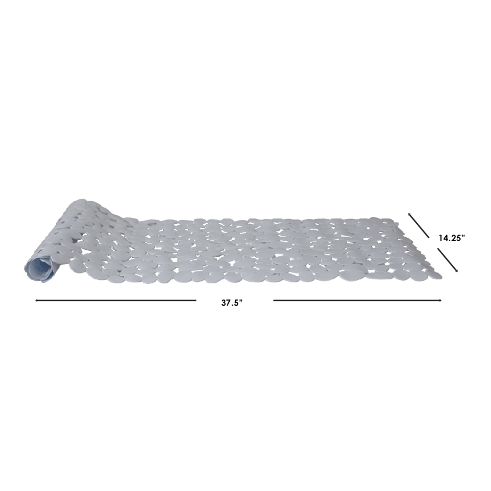 Home Basics Anti-Slip Quick Drain Pebble Plastic Bath Mat with Back Suction Cups, White $6 EACH, CASE PACK OF 12