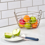 Load image into Gallery viewer, Michael Graves Design Simplicity Tapered Steel Wire Fruit Basket with Built in Easy Carrying Open Handles, Satin Nickel $10.00 EACH, CASE PACK OF 6