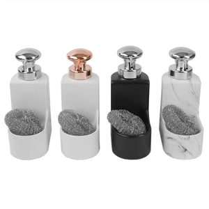 Home Basics 10 oz. Marble Ceramic Soap Dispenser with Sponge - Assorted Colors