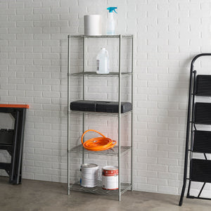 Home Basics 5 Tier Metal Wire Shelf, Grey $50.00 EACH, CASE PACK OF 4