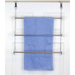 Load image into Gallery viewer, Home Basics 3 Tier Chrome Plated Steel Over the Door Towel Rack with Ceramic Knobs $10 EACH, CASE PACK OF 12
