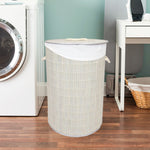 Load image into Gallery viewer, Home Basics Round Bamboo Hamper, Grey $15.00 EACH, CASE PACK OF 6