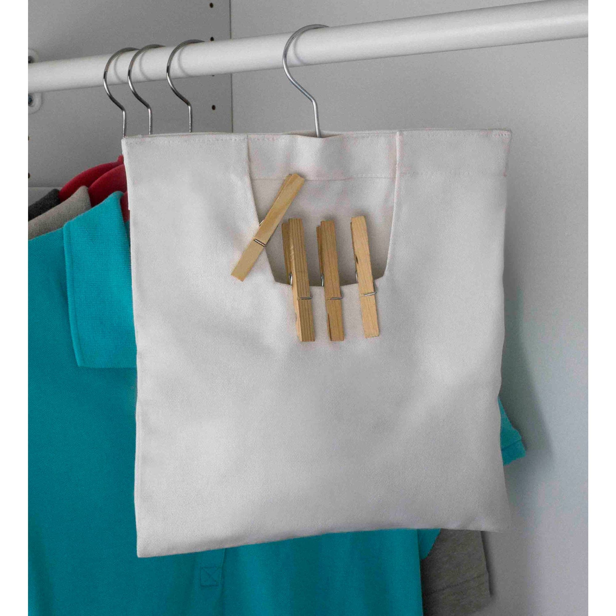 Home Basics Canvas Clothespin Bag with Heavy Duty Steel Hook $4.00 EACH, CASE PACK OF 24