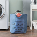 Load image into Gallery viewer, Home Basics Deluxe Laundry Canvas Hamper Tote with Soft Grip Handles, Navy $12.00 EACH, CASE PACK OF 6