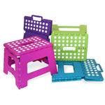 Load image into Gallery viewer, Home Basics Small Plastic Folding Stool with Non-Slip Dots - Assorted Colors
