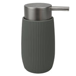 Load image into Gallery viewer, Home Basics 10 Oz. Ribbed Plastic Countertop Soap Dispenser, Grey $5 EACH, CASE PACK OF 12
