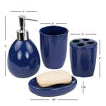 Load image into Gallery viewer, Home Basics 4 Piece Bath Accessory Set, Navy $10.00 EACH, CASE PACK OF 12

