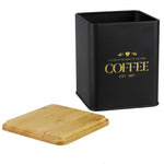 Load image into Gallery viewer, Home Basics Bistro 50 oz. Tin Coffee Canister with Bamboo Top, Black $6 EACH, CASE PACK OF 12