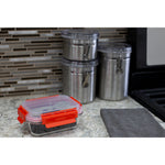 Load image into Gallery viewer, Home Basics 21oz. Rectangular Glass Food Storage Container With Plastic Lid, Red $5.00 EACH, CASE PACK OF 12