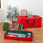 Load image into Gallery viewer, Home Basics Red Christmas Wrapping Storage Organizer $8.00 EACH, CASE PACK OF 12
