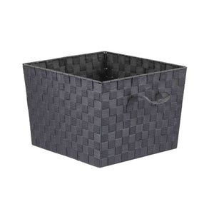 Home Basics X-Large Polyester Woven Strap Open Bin, Grey $10.00 EACH, CASE PACK OF 6