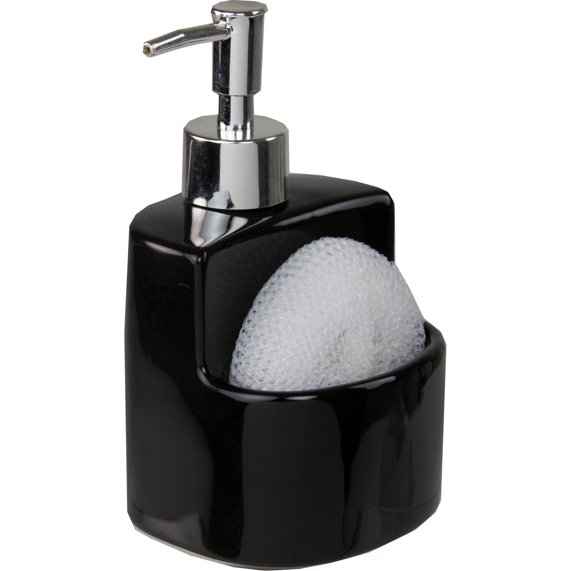 Home Basics 8 oz. Square Ceramic Soap Dispenser with Sponge - Assorted Colors