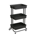 Load image into Gallery viewer, Home Basics 3 Tier Rolling Utility Cart with 2 Locking Wheels, Black $25.00 EACH, CASE PACK OF 3
