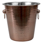 Load image into Gallery viewer, Home Basics 4 Qt Hammered Steel Ice and Beverage Storage Bucket with  Ring Handles, Copper $10 EACH, CASE PACK OF 12
