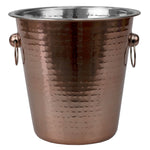 Load image into Gallery viewer, Home Basics 4 Qt Hammered Steel Ice and Beverage Storage Bucket with Ring Handles, Copper $10 EACH, CASE PACK OF 12