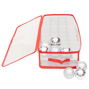 Home Basics Polka Dot Opaque Zippered Christmas Ornament Storage Box $12.00 EACH, CASE PACK OF 12