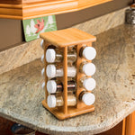 Load image into Gallery viewer, Home Basics 16 Piece Bamboo Revolving Spice Rack $20 EACH, CASE PACK OF 6