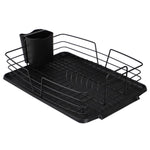 Load image into Gallery viewer, Michael Graves Design Deluxe Dish Rack with Black Finish Wire and Removable Dual Compartment Utensil Holder, Black $14 EACH, CASE PACK OF 6