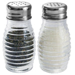 Load image into Gallery viewer, Home Basics Beehive 2 Piece Glass Salt and Pepper Set with Stainless Steel Sifter Tops $2.00 EACH, CASE PACK OF 24