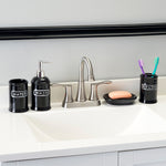 Load image into Gallery viewer, Home Basics Resort 4 Piece Ceramic Bath Accessory Set, Black $10 EACH, CASE PACK OF 12