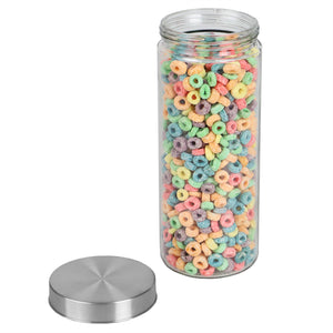 Home Basics  X-Large 67oz. Round Glass Canister with Air-Tight Metal Lid, Clear $4.00 EACH, CASE PACK OF 12