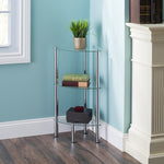 Load image into Gallery viewer, Home Basics 3 Tier Multi Use Arc Glass Corner Shelf, Clear $35.00 EACH, CASE PACK OF 3
