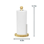 Load image into Gallery viewer, Home Basics Bamboo Paper Towel Holder with Steel Dispensing Side Bar $6 EACH, CASE PACK OF 12