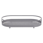 Load image into Gallery viewer, Home Basics Oval Lace Decorative Plastic Vanity Tray with Rounded Feet, Grey $10.00 EACH, CASE PACK OF 12