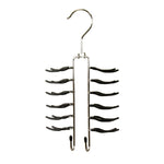 Load image into Gallery viewer, Home Basics 6 Tier Chrome Plated Steel Tie Hanger with Built in Accessory Hooks, Black PVC Coated $2.5 EACH, CASE PACK OF 24
