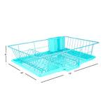 Load image into Gallery viewer, Home Basics 3 Piece Dish Drainer, Turquoise $10.00 EACH, CASE PACK OF 6
