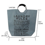 Load image into Gallery viewer, Home Basics Laundry Rules Canvas Hamper Tote with Soft Grip Handles, Blue $12 EACH, CASE PACK OF 6
