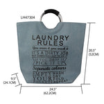 Load image into Gallery viewer, Home Basics Laundry Rules Canvas Hamper Tote with Soft Grip Handles, Blue $12 EACH, CASE PACK OF 6