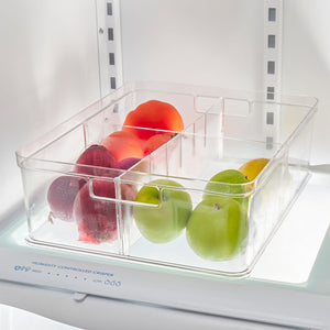 Home Basics Plastic Storage Bin With Divider $10.00 EACH, CASE PACK OF 6